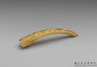 图片[2]-Pair of gold fingernail guard with “double happiness” and butterfly decoration, Ch’ing dynasty-China Archive